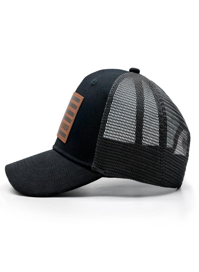 HAFOUXIGM Best Dad Ever Trucker Hat, Adjustable Mesh Snapback Father Baseball Caps for Men, Birthday Gifts for Dad Husband from Daughter Wife Son Black - Image 4